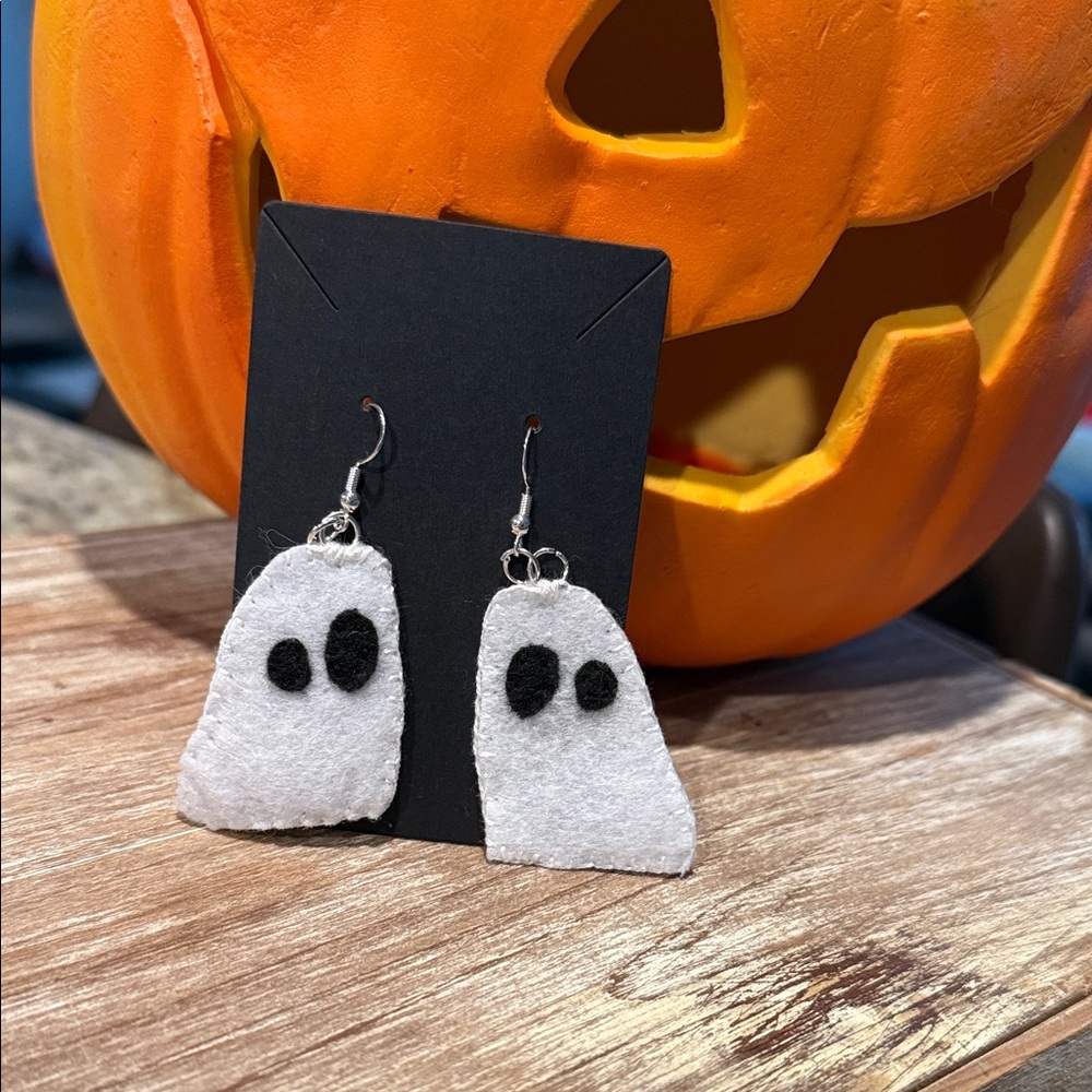 Handcrafted Felt Ghost Earrings